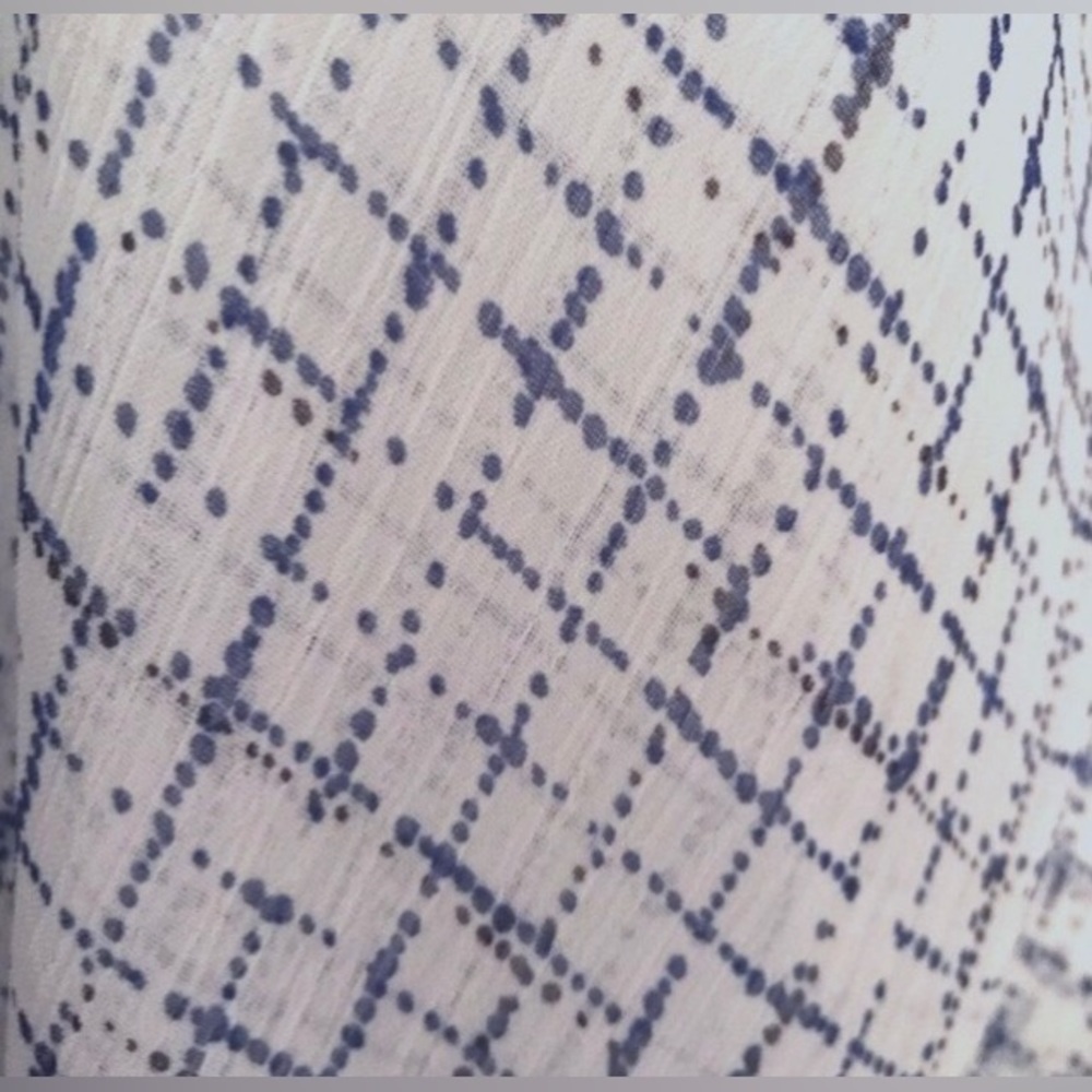 NEW Banana Republic White & Blue Faux Wrap Blouse - Picture 3 of 3